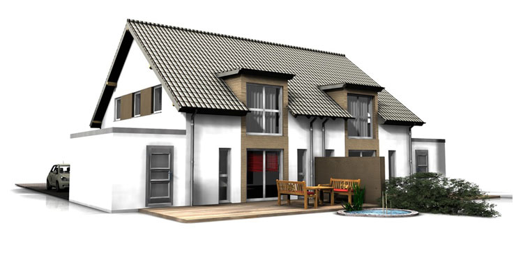 Die Domcura Wohngebäudeversicherung sorgt für top Absicherung des Doppelhauses